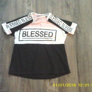 Pink Black and White Blessed Shirt